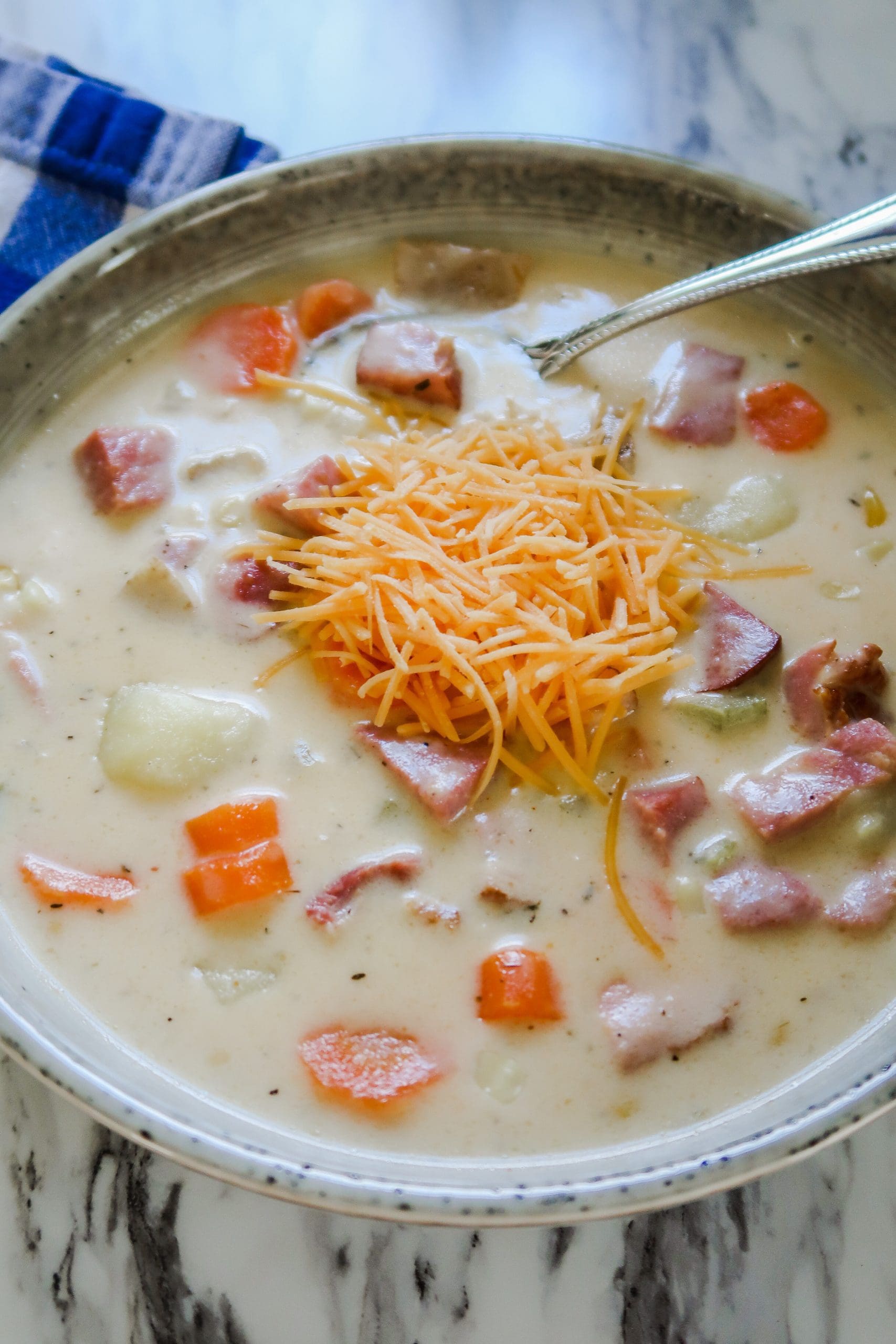 Cheesy Potato and Ham Soup